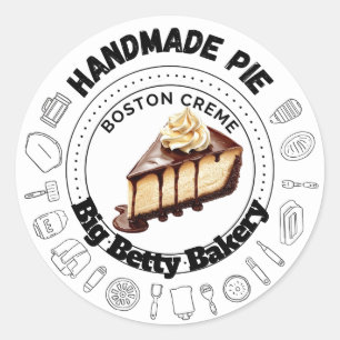 Custom Boston Cream Pie Labels   Personalized Bake