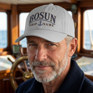 Custom Bosun Personalized Ship Name Trucker Hat