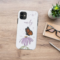 Custom Botanical Butterfly Purple Cone Flower