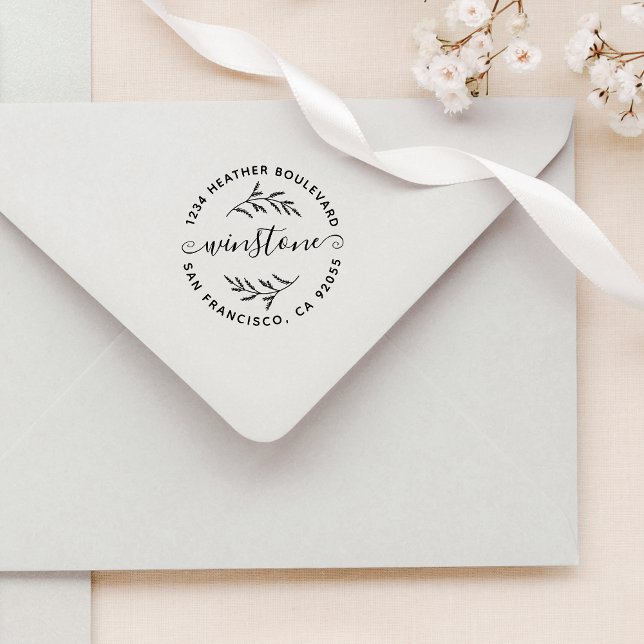 Custom Botanical Family Name Return Address Self-inking Stamp (Creator Uploaded)