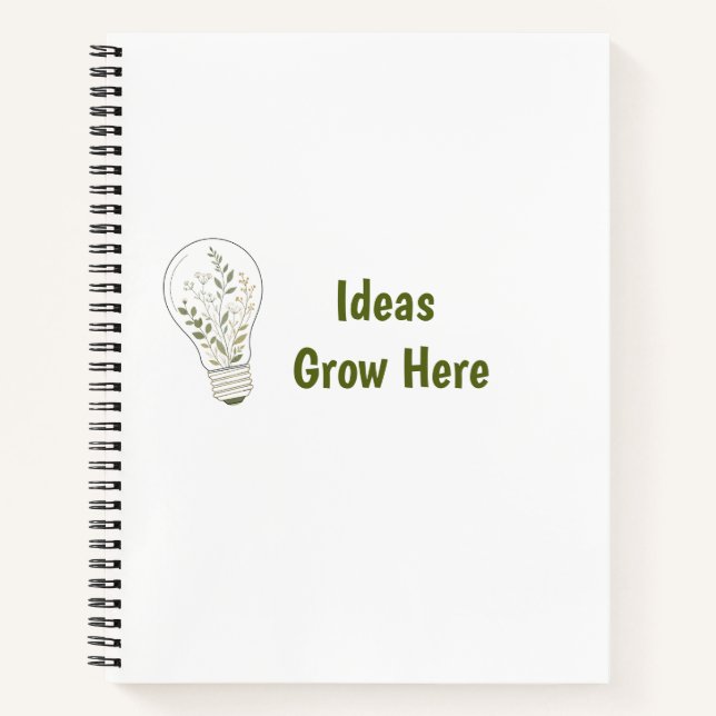 Custom Botanical Light Bulb Notebook (Front)