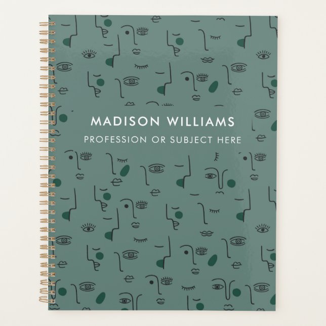 Custom Botanical Motifs with Personalized Name Planner (Front)