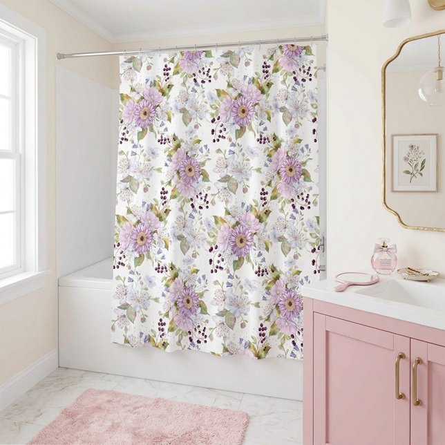  Custom Botanical Wildflower Floral Pattern (Custom Botanical Wildflower Floral Pattern Shower Curtain)