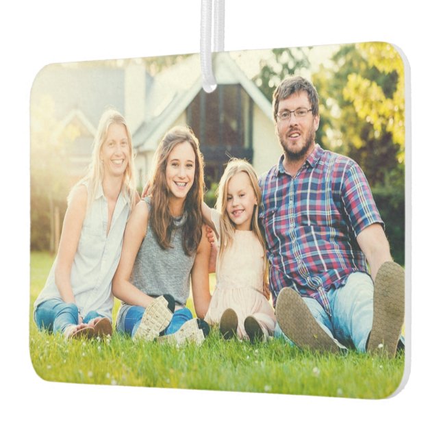 Custom Both Sides Family Photo Unique Car Air Freshener (Left)