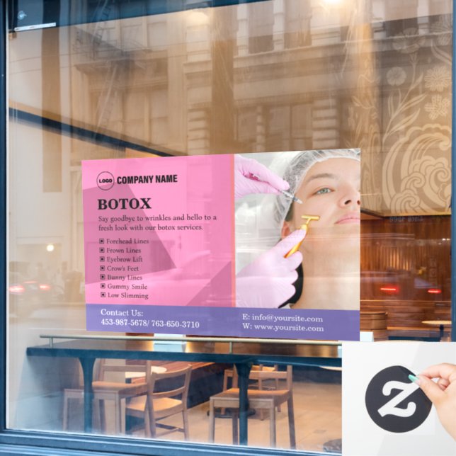Custom Botox Treatment Service Window Cling (Cafe Window)