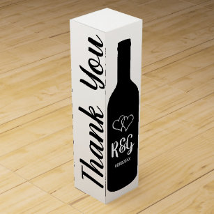 Custom bottle silhouette wedding party favour gift wine box
