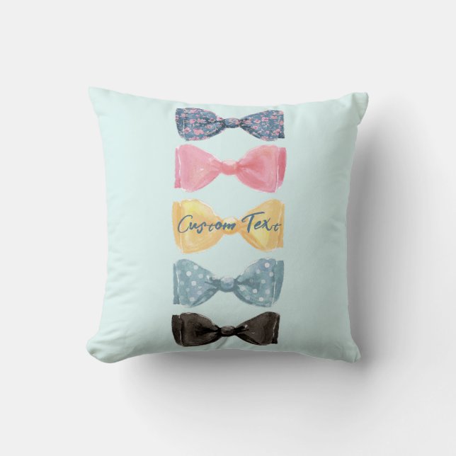 Custom Bow Ties Throw Pillow (Front)