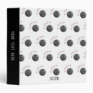 Custom Bowling Ball & Pins Custom Name Binder