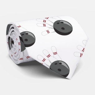 Custom Bowling Ball & Pins Pattern Tie