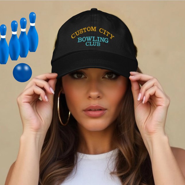 Custom Bowling Club Gift for Team and City Fans Embroidered Hat (Creator Uploaded)