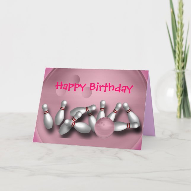 Custom Bowling Greeting Cards (Front)