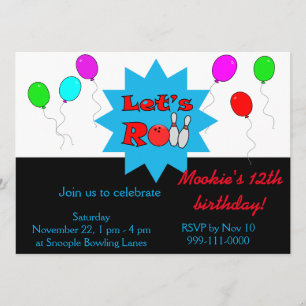Custom Bowling Invitation - Invite Template