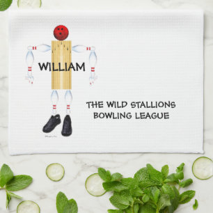 Custom Bowling League Kitchen Towel
