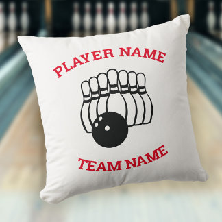 Custom Bowling Team Logo | Sports Bar Home Decor Throw Pillow