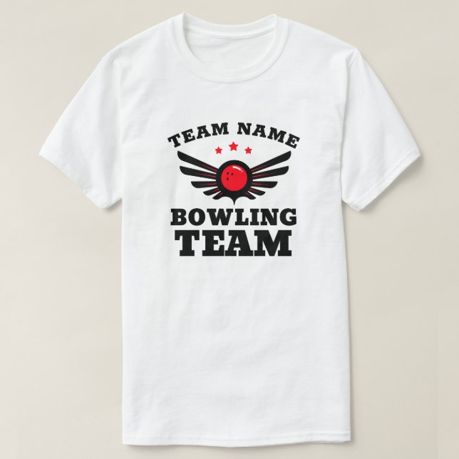 Custom Bowling Team Name T-Shirt (Design Front)