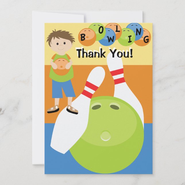 Custom Bowling Thank You Card (Front)