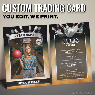 Custom Bowling Trading Card, Modern Bowler Card 