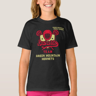 Custom Box Field Lacrosse Team Club Name Number T-Shirt