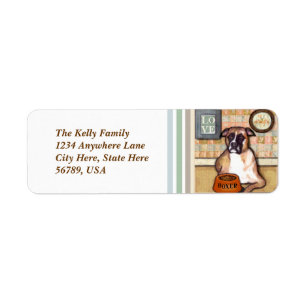Custom Boxer Dog Return Address Labels