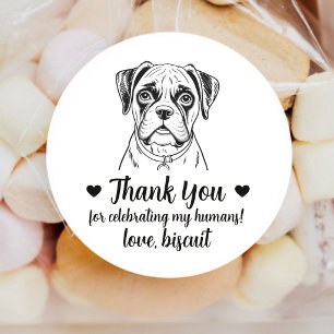 Custom Boxer Dog Wedding Favour Stickers