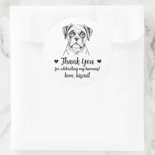 Custom Boxer Dog Wedding Favour Stickers