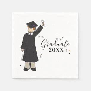 Custom Boy Avatar   High School Graduation Napkins