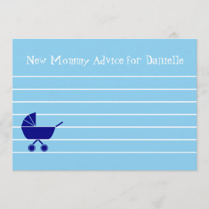 Custom Boy Baby Shower New Mommy Advice Cards