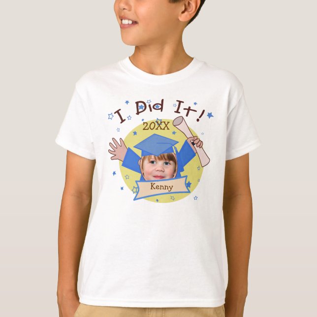 Custom Boy Graduate Graduation T-Shirt (Front)
