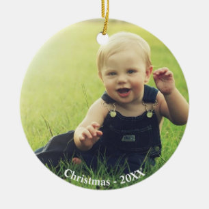 Custom Boy Photo Ceramic Ornament