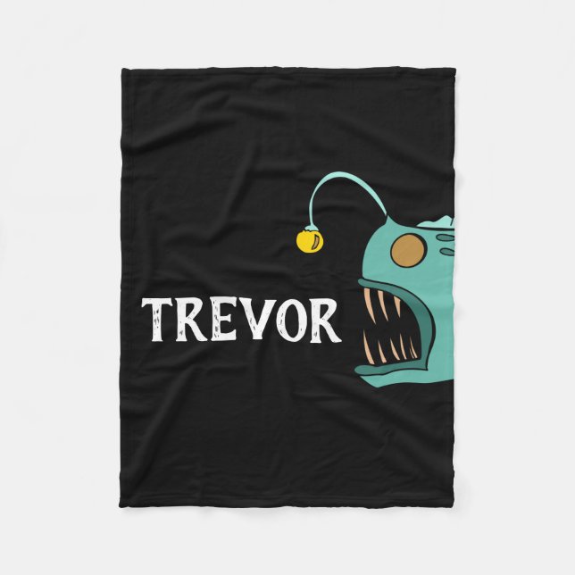 Custom Boys Bedroom Fish Theme Anglerfish  Fleece Blanket (Front)