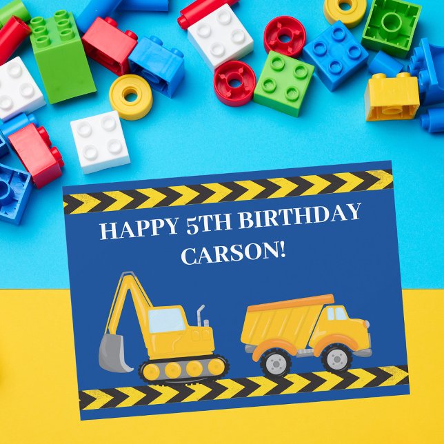 Custom Boys Construction Truck Happy Birthday Card (Creator Uploaded)