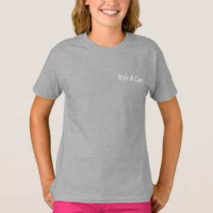 Custom Brand Name Light Steel Girls T Shirt Style