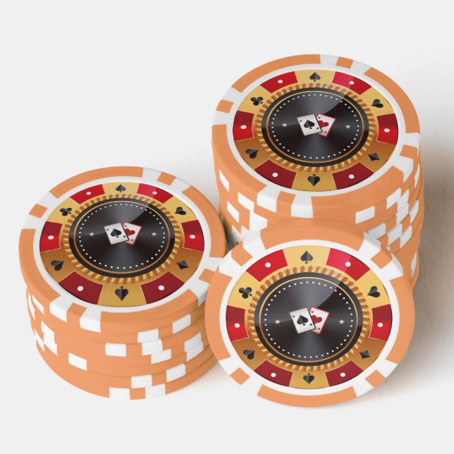 Custom Branded 3D Colourful Casino with Ace sing Poker Chips (Stack)