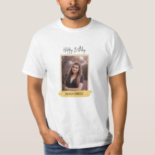 Custom Branded Black Gold Luxury Happy Birthday T-Shirt