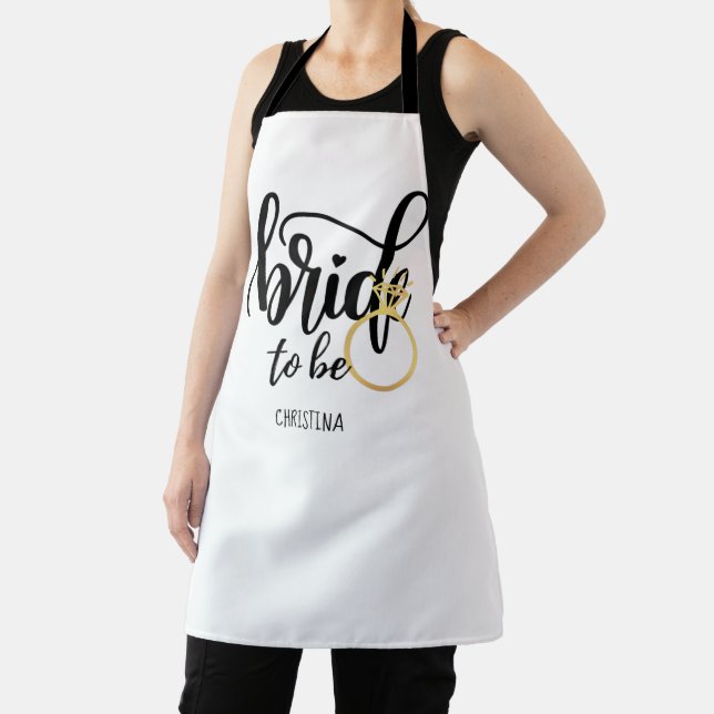 Custom Branded Bride-to-Be Bachelorette Bridal Apron (Insitu)