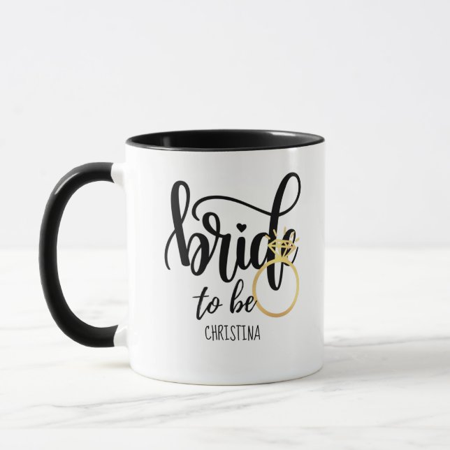 Custom Branded Bride-to-Be Bachelorette Bridal Mug (Left)