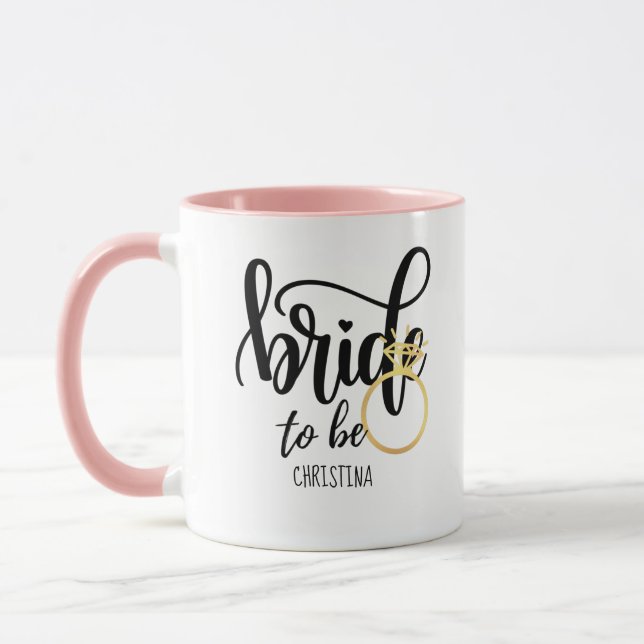 Custom Branded Bride-to-Be Bachelorette Bridal Mug (Left)