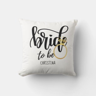 Custom Branded Bride-to-Be Bachelorette Bridal Throw Pillow