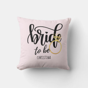 Custom Branded Bride-to-Be Bachelorette Bridal Throw Pillow