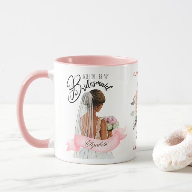 Custom Branded Bridesmaid Proposal Bridal Party Mug (With Donut)