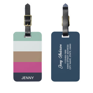 Custom Branded Bright Heues & Faux Gold  Luggage Tag