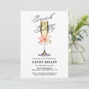 Custom Branded Brunch and Bubbly Bridal Shower Invitation