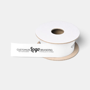 Custom Branded Business Company Logo Packaging  Satin Ribbon
