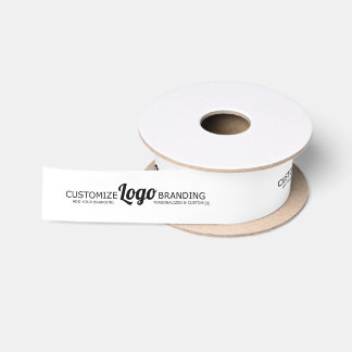 Custom Branded Business Company Logo Packaging  Satin Ribbon