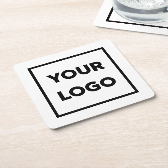 Custom Branded Business Company Logo Square Paper Coaster Zazzle.ca