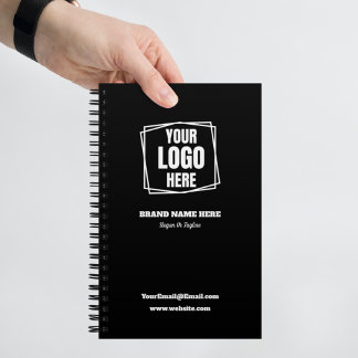 Custom Branded Business Logo Promotional Black Notebook