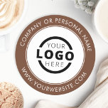 Custom Branded Business Logo Promotional Brown Round Paper Coaster<br><div class="desc">Create your own personalized coaster with your own company logo or custom image. Customized promotional coasters with your business logo are great for corporate dinner events, or any event where branded coasters would be ideal. If you have a restaurant, bar, catering company, or other food and beverage service business, this...</div>