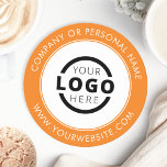 Custom Branded Business Logo Promotional Orange Round Paper Coaster<br><div class="desc">Create your own personalized coaster with your own company logo or custom image. Customized promotional coasters with your business logo are great for corporate dinner events, or any event where branded coasters would be ideal. If you have a restaurant, bar, catering company, or other food and beverage service business, this...</div>