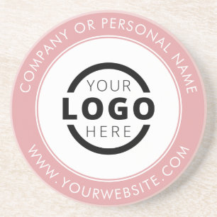 Custom Branded Business Logo Promotional Pink Coaster