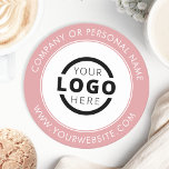 Custom Branded Business Logo Promotional Pink Round Paper Coaster<br><div class="desc">Create your own personalized coaster with your own company logo or custom image. Customized promotional coasters with your business logo are great for corporate dinner events, or any event where branded coasters would be ideal. If you have a restaurant, bar, catering company, or other food and beverage service business, this...</div>